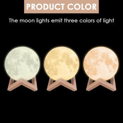 3D Magical Moon Lamp USB LED Night Light Moonlight Touch Sensor 20cm Diameter