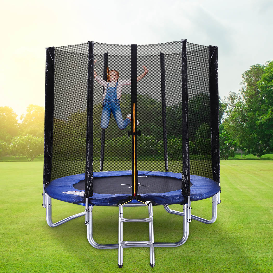 Trampoline Round Trampolines Enclosure Safety Net Mat Pad Spring Ladder 8FT